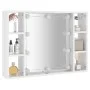 Mueble con espejo y LED blanco brillante 76x15x55 cm de vidaXL, Tocadores de baño - Ref: Foro24-808861, Precio: 64,24 €, Desc...