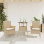 Set comedor jardín 3 pzas cojines ratán sintético vidrio beige en Conjuntos de jardín | Comprar online en Foru.es