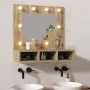 Furniture with mirror and LED lights Sonoma oak 60x31.5x62 cm by vidaXL, bathroom vanities - Ref: Foro24-808885, Price: 50,55...