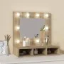 Furniture with mirror and LED lights Sonoma oak 60x31.5x62 cm by vidaXL, bathroom vanities - Ref: Foro24-808885, Price: 50,55...