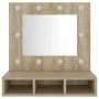 Furniture with mirror and LED lights Sonoma oak 60x31.5x62 cm by vidaXL, bathroom vanities - Ref: Foro24-808885, Price: 50,55...