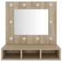 Mueble con espejo y luces LED roble Sonoma 60x31,5x62 cm de vidaXL, Tocadores de baño - Ref: Foro24-808885, Precio: 51,34 €, ...