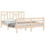 Estructura de cama con cabecero madera maciza 160x200 cm de vidaXL, Camas y somieres - Ref: Foro24-3194971, Precio: 140,48 €,...