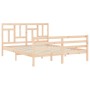 Estructura de cama con cabecero madera maciza 160x200 cm de vidaXL, Camas y somieres - Ref: Foro24-3194971, Precio: 140,48 €,...