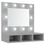 Mueble con espejo y luces LED gris hormigón 60x31,5x62 cm de vidaXL, Tocadores de baño - Ref: Foro24-808886, Precio: 51,92 €,...