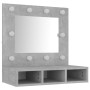 Mueble con espejo y luces LED gris hormigón 60x31,5x62 cm de vidaXL, Tocadores de baño - Ref: Foro24-808886, Precio: 51,92 €,...