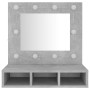 Mueble con espejo y luces LED gris hormigón 60x31,5x62 cm de vidaXL, Tocadores de baño - Ref: Foro24-808886, Precio: 51,92 €,...