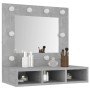 Mueble con espejo y luces LED gris hormigón 60x31,5x62 cm de vidaXL, Tocadores de baño - Ref: Foro24-808886, Precio: 51,92 €,...