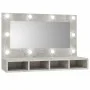 Mueble con espejo y luces LED gris hormigón 90x31,5x62 cm de vidaXL, Tocadores de baño - Ref: Foro24-808895, Precio: 61,47 €,...