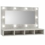 Mueble con espejo y luces LED gris hormigón 90x31,5x62 cm de vidaXL, Tocadores de baño - Ref: Foro24-808895, Precio: 62,23 €,...