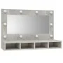 Mueble con espejo y luces LED gris hormigón 90x31,5x62 cm de vidaXL, Tocadores de baño - Ref: Foro24-808895, Precio: 61,47 €,...