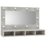 Mueble con espejo y luces LED gris hormigón 90x31,5x62 cm de vidaXL, Tocadores de baño - Ref: Foro24-808895, Precio: 62,23 €,...