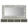 Mueble con espejo y luces LED gris hormigón 90x31,5x62 cm de vidaXL, Tocadores de baño - Ref: Foro24-808895, Precio: 61,47 €,...