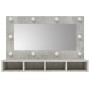 Mueble con espejo y luces LED gris hormigón 90x31,5x62 cm de vidaXL, Tocadores de baño - Ref: Foro24-808895, Precio: 62,23 €,...