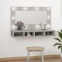 Mueble con espejo y luces LED gris hormigón 90x31,5x62 cm de vidaXL, Tocadores de baño - Ref: Foro24-808895, Precio: 62,23 €,...