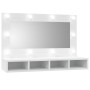 Mueble con espejo y luces LED blanco 90x31,5x62 cm de vidaXL, Tocadores de baño - Ref: Foro24-808891, Precio: 62,02 €, Descue...