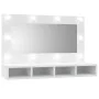 Mueble con espejo y luces LED blanco 90x31,5x62 cm de vidaXL, Tocadores de baño - Ref: Foro24-808891, Precio: 61,24 €, Descue...