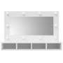 Mueble con espejo y luces LED blanco 90x31,5x62 cm de vidaXL, Tocadores de baño - Ref: Foro24-808891, Precio: 62,02 €, Descue...