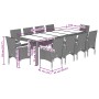 Set comedor jardín 11 pzas cojines ratán sintético vidrio gris en Conjuntos de jardín | Comprar online en Foru.es