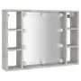 Concrete gray furniture with mirror and LED lights 76x15x55 cm by vidaXL, bathroom vanities - Ref: Foro24-808859, Price: 53,6...