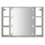 Concrete gray furniture with mirror and LED lights 76x15x55 cm by vidaXL, bathroom vanities - Ref: Foro24-808859, Price: 53,6...