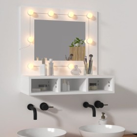 Mueble con espejo y luces LED blanco 60x31,5x62 cm de vidaXL, Tocadores de baño - Ref: Foro24-808882, Precio: 73,60 €, Descue...