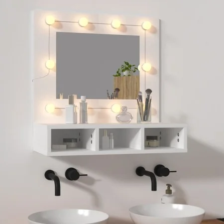 Mueble con espejo y luces LED blanco 60x31,5x62 cm by vidaXL, bathroom vanities - Ref: Foro24-808882, Price: 72,79 €, Discoun...