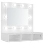 Mueble con espejo y luces LED blanco 60x31,5x62 cm de vidaXL, Tocadores de baño - Ref: Foro24-808882, Precio: 73,60 €, Descue...