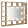 Mueble con espejo y LED color roble Sonoma 91x15x76,5 cm de vidaXL, Tocadores de baño - Ref: Foro24-808867, Precio: 82,35 €, ...