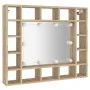 Mueble con espejo y LED color roble Sonoma 91x15x76,5 cm de vidaXL, Tocadores de baño - Ref: Foro24-808867, Precio: 82,35 €, ...