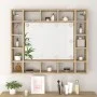 Mueble con espejo y LED color roble Sonoma 91x15x76,5 cm de vidaXL, Tocadores de baño - Ref: Foro24-808867, Precio: 82,35 €, ...