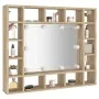 Mueble con espejo y LED color roble Sonoma 91x15x76,5 cm de vidaXL, Tocadores de baño - Ref: Foro24-808867, Precio: 82,35 €, ...