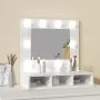 Mueble con espejo y luces LED blanco brillante 60x31,5x62 cm de vidaXL, Tocadores de baño - Ref: Foro24-808888, Precio: 55,07...