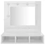 Mueble con espejo y luces LED blanco brillante 60x31,5x62 cm de vidaXL, Tocadores de baño - Ref: Foro24-808888, Precio: 55,07...