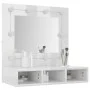 Mueble con espejo y luces LED blanco brillante 60x31,5x62 cm de vidaXL, Tocadores de baño - Ref: Foro24-808888, Precio: 55,07...