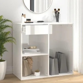 Glossy white wooden makeup cabinet 80x40x75 cm by vidaXL, Lockers and storage cabinets - Ref: Foro24-808843, Price: 56,65 €, ...