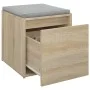 Cajón taburete madera contrachapada roble Sonoma 40,5x40x40 cm de vidaXL, Cestas para almacenaje - Ref: Foro24-808777, Precio...