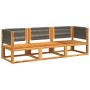 Conjunto de sofá de jardín de 3 piezas con cojines de madera de acacia y cuerda en Sofás de exterior | Comprar online en Foru.es