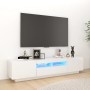 Mueble para TV con luces LED blanco brillante 180x35x40 cm de vidaXL, Muebles TV - Ref: Foro24-3081903, Precio: 161,11 €, Des...