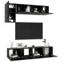 Set de muebles de salón TV 5 piezas madera ingeniería negro de vidaXL, Muebles TV - Ref: Foro24-3078798, Precio: 187,53 €, De...