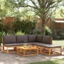 Conjunto de sofá de jardín de 6 piezas con cojines de madera de acacia y cuerda en Sofás de exterior | Comprar online en Foru.es