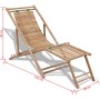Tumbona de exterior con reposapiés bambú de vidaXL, Tumbonas - Ref: Foro24-41492, Precio: 90,41 €, Descuento: %