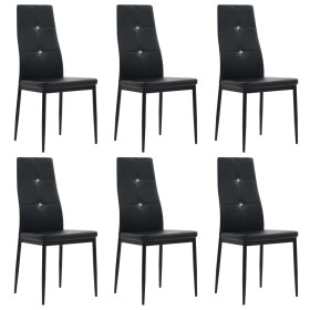 Sillas de comedor 6 unidades cuero sintético negro en Sillas de comedor | Comprar online en Foru.es