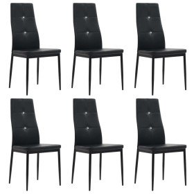 Sillas de comedor 6 unidades cuero sintético negro en Sillas de comedor | Comprar online en Foru.es