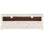 Mueble de TV madera de acacia maciza blanco 110x30x40 cm de vidaXL, Muebles TV - Ref: Foro24-337849, Precio: 120,36 €, Descue...