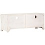 Mueble de TV madera de acacia maciza blanco 110x30x40 cm de vidaXL, Muebles TV - Ref: Foro24-337849, Precio: 120,36 €, Descue...