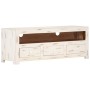Mueble de TV madera de acacia maciza blanco 110x30x40 cm de vidaXL, Muebles TV - Ref: Foro24-337849, Precio: 120,36 €, Descue...