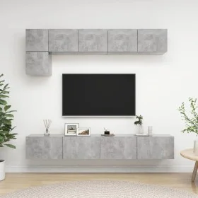 Set de muebles de salón 5 pzas madera ingeniería gris hormigón de vidaXL, Muebles TV - Ref: Foro24-3079114, Precio: 191,92 €,...