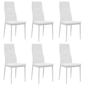Sillas de comedor 6 uds cuero sintético blanco en Sillas de comedor | Comprar online en Foru.es