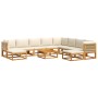 Conjunto de sofá de jardín de 11 piezas con cojines de madera de acacia y cuerda en Sofás de exterior | Comprar online en Foru.e